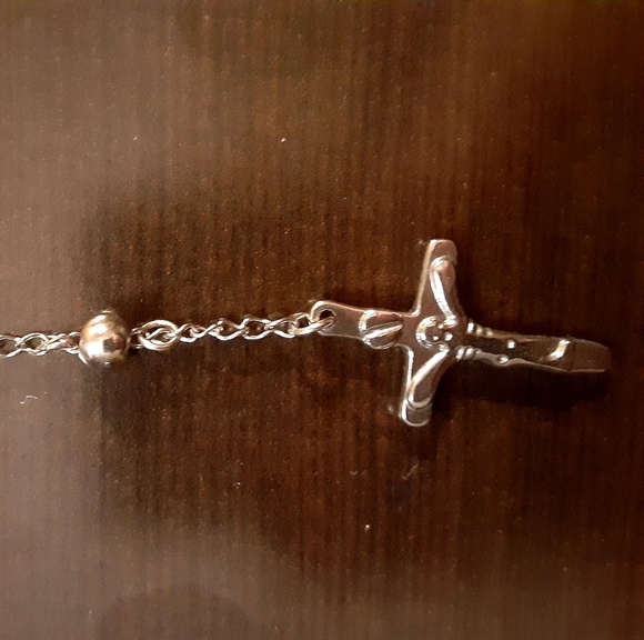 SILVER PLATED RELIGIOUS/FASHION ROSARY - Picture 4 of 4